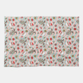 Disco Santa en rendier vakantiepatroon Theedoek (Horizontaal)