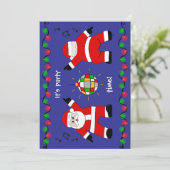 Disco Santa Feestdagenkaart (Staand voorkant)