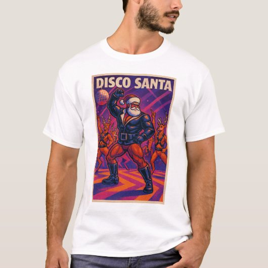 Disco Santa Gay T-Shirt | Gay Pride for Men | LGBT (Voorkant)