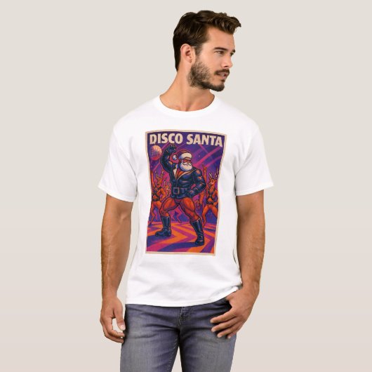 Disco Santa Gay T-Shirt | Gay Pride for Men | LGBT (Voorkant volledig)