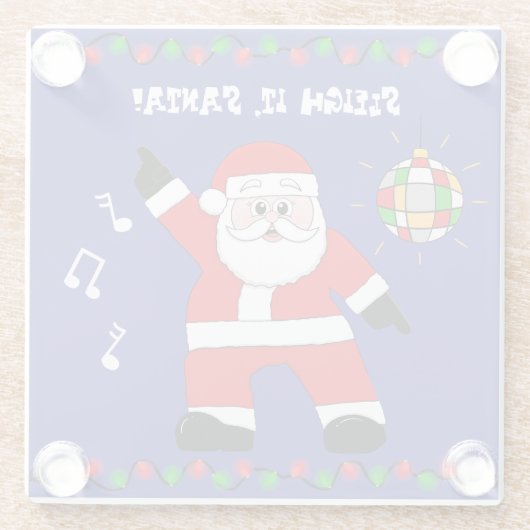 Disco Santa Glazen Onderzetter (Achterkant)