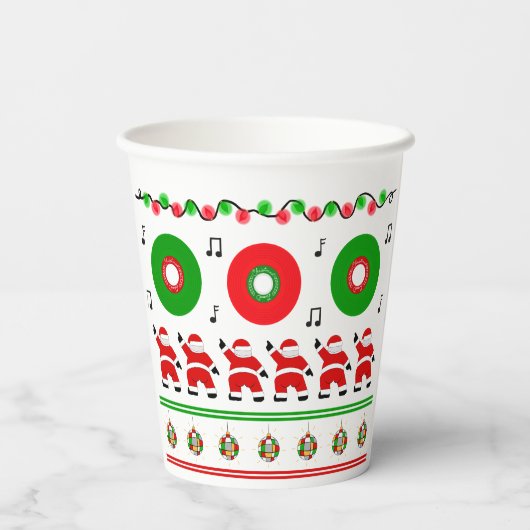 Disco Santa Papieren Bekers (Achterkant)