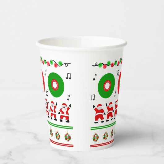 Disco Santa Papieren Bekers (Links)