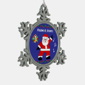 Disco Santa Tin Sneeuwvlok Ornament (Links)