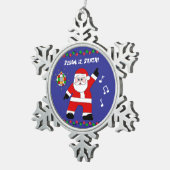 Disco Santa Tin Sneeuwvlok Ornament (Rechts)