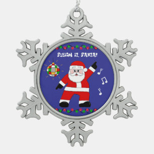 Disco Santa Tin Sneeuwvlok Ornament