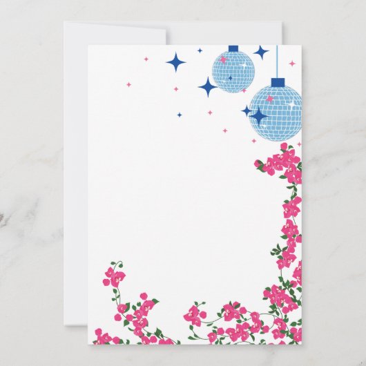 Disco Santorini Music Bougainvillea Sweet Sixteen Kaart (Achterkant)