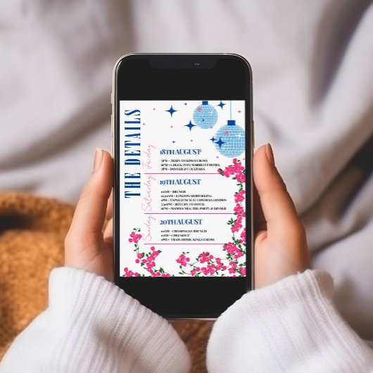 Disco Santorini Musical Bougainvillea Hen Party Kaart