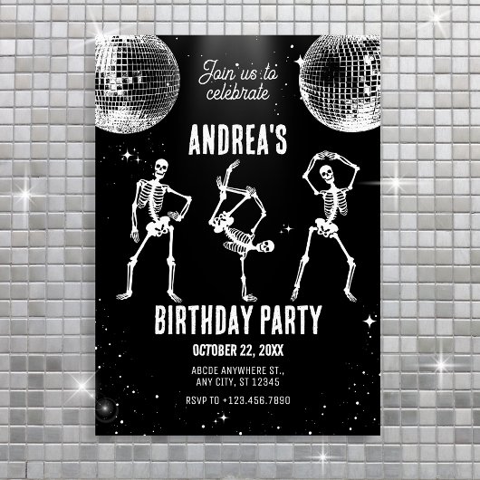 Disco skeleton dansen Verjaardagsfeest Kaart