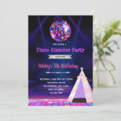 Disco-slumber-themauitnodiging Bedankkaart (Staand voorkant)
