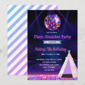 Disco-slumber-themauitnodiging Bedankkaart (Voorkant / Achterkant)