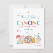 Disco Snail Verjaardagsfeestje Bedankkaart (Voorkant)