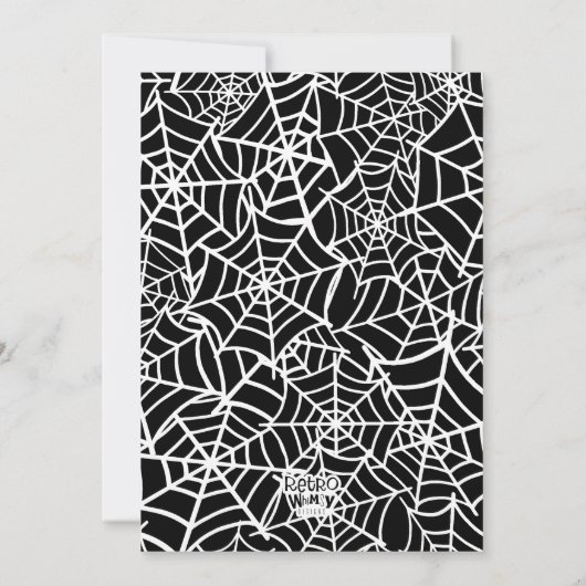 Disco Spiders Halloween Blauw Retro Kostuum Feest Kaart (Achterkant)