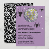 Disco Spiders Halloween Paarse Retro Kostuum Feest Kaart (Voorkant / Achterkant)