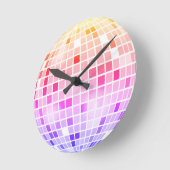 Disco Spiegelbal Retro 70s Kleurrijk Ronde Klok (Hoek)