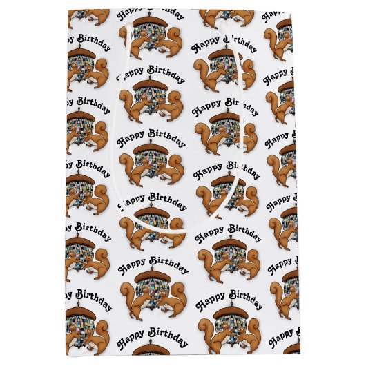 Disco Squirrels Birthday Medium Cadeauzakje (Voorkant)