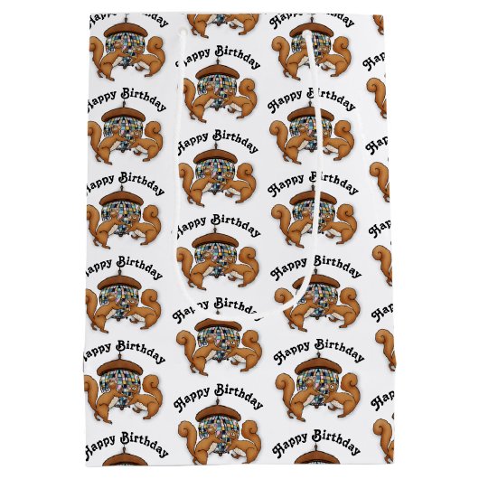 Disco Squirrels Birthday Medium Cadeauzakje (Achterkant)