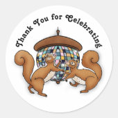 Disco Squirrels Dank je Ronde Sticker (Voorkant)