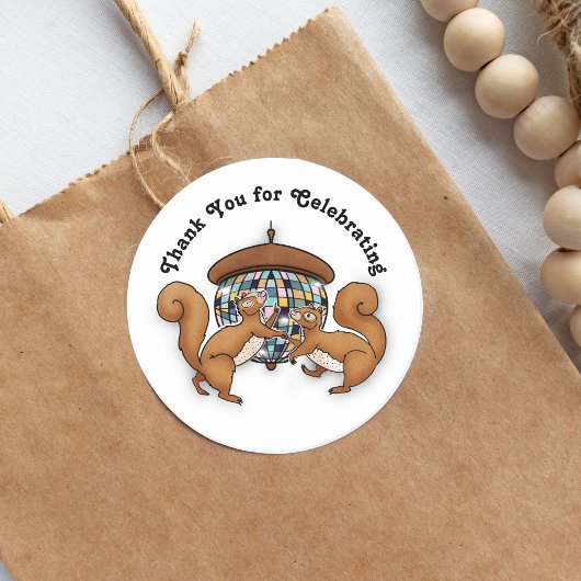 Disco Squirrels Dank je Ronde Sticker