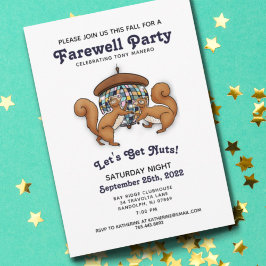 Disco Squirrels Farewell Party Invitation Kaart