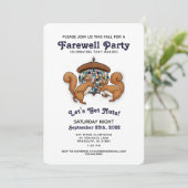 Disco Squirrels Farewell Party Invitation Kaart (Staand voorkant)