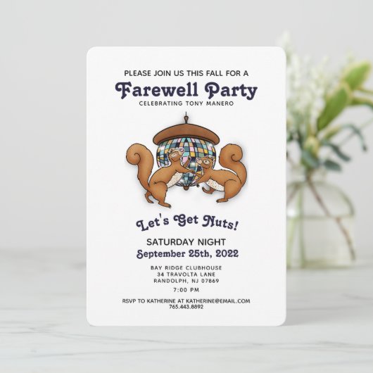 Disco Squirrels Farewell Party Invitation Kaart (Staand voorkant)
