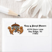 Disco Squirrels Party Return-adres Etiket (Insitu)