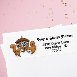 Disco Squirrels Party Return-adres Etiket