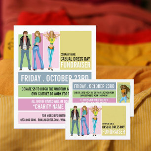 Disco-stijl, Casual dress-dag fundraiser Advert Flyer