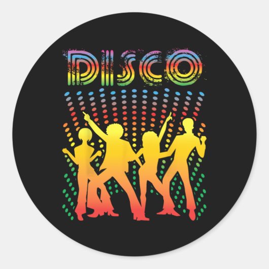 Disco - stijl Dancing Retro Disco Shirt Ronde Sticker (Voorkant)