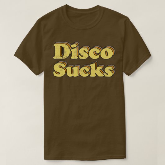 Disco Sucks Retro 70s Word Art T-shirt (Design voorkant)