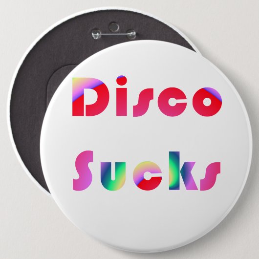 Disco Sucks Ronde Button 6,0 Cm (Voorkant /achterkant)