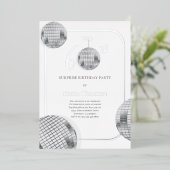 Disco Surprise 60e Verjaardagsfeest Folie Uitnodiging (Staand Voorkant)