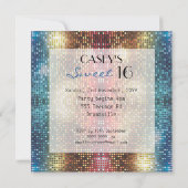 Disco Sweet 16 Birthday Party Custom Invite Kaart (Achterkant)