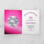 Disco Sweet Zestien Roze Verjaardag Uitnodiging (Binnen)