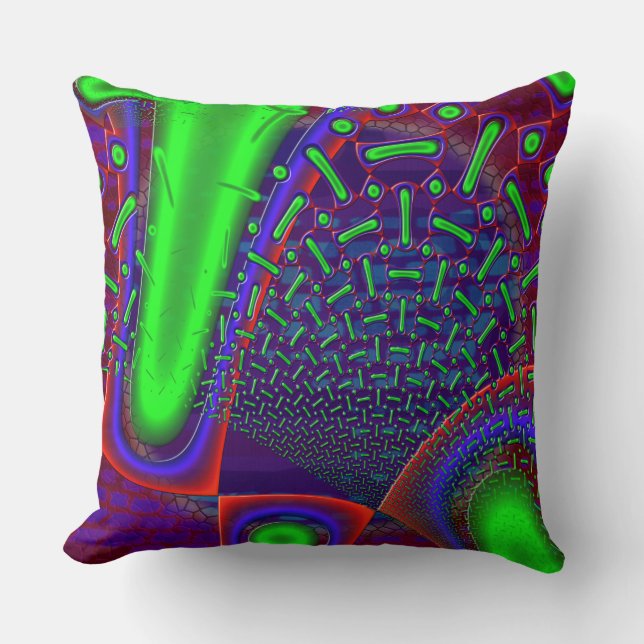 Disco Tech Dichroic Glass Fractal Kussen (Voorkant)