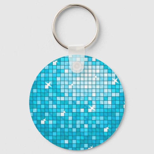 Disco Tegel Blue sleutelhanger round (Voorkant)
