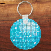 Disco Tegel Blue sleutelhanger round (Voorkant)
