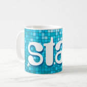 Disco Tegel Blue 'star' mok (Voorkant links)