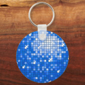 Disco Tegel Dark Blue sleutelhanger round (Voorkant)