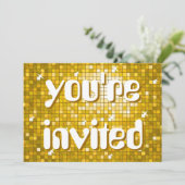 Disco Tegel "Gold" "u bent uitgenodigd" tekst in d Kaart (Staand voorkant)
