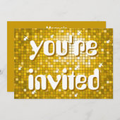 Disco Tegel "Gold" "u bent uitgenodigd" tekst in d Kaart (Voorkant / Achterkant)