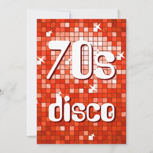 Disco Tegel Red 70s Disco-uitnodiging Kaart (Voorkant)