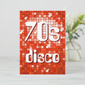 Disco Tegel Red 70s Disco-uitnodiging Kaart (Staand voorkant)