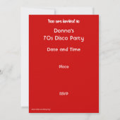 Disco Tegel Red 70s Disco-uitnodiging Kaart (Achterkant)