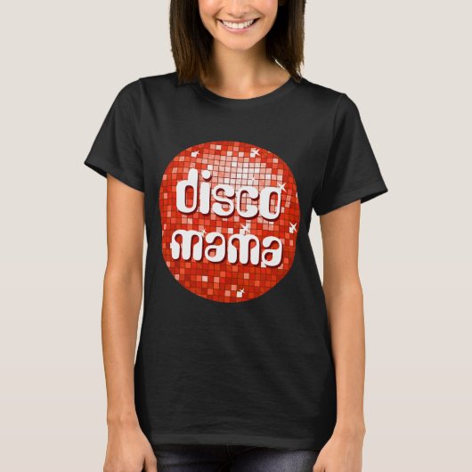 Disco Tegel Red 'disco mamma' t-shirt zwart (Voorkant)