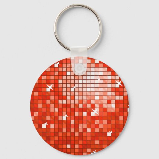 Disco Tegel Red sleutelhanger round (Voorkant)