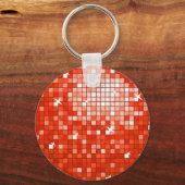 Disco Tegel Red sleutelhanger round (Voorkant)