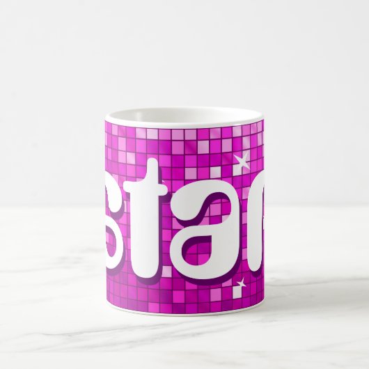 Disco Tegel Roze mok met sterren (Center)