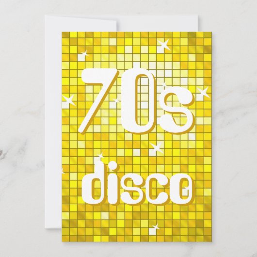 Disco Tegel Yellow 70s Disco-uitnodiging Kaart (Voorkant)